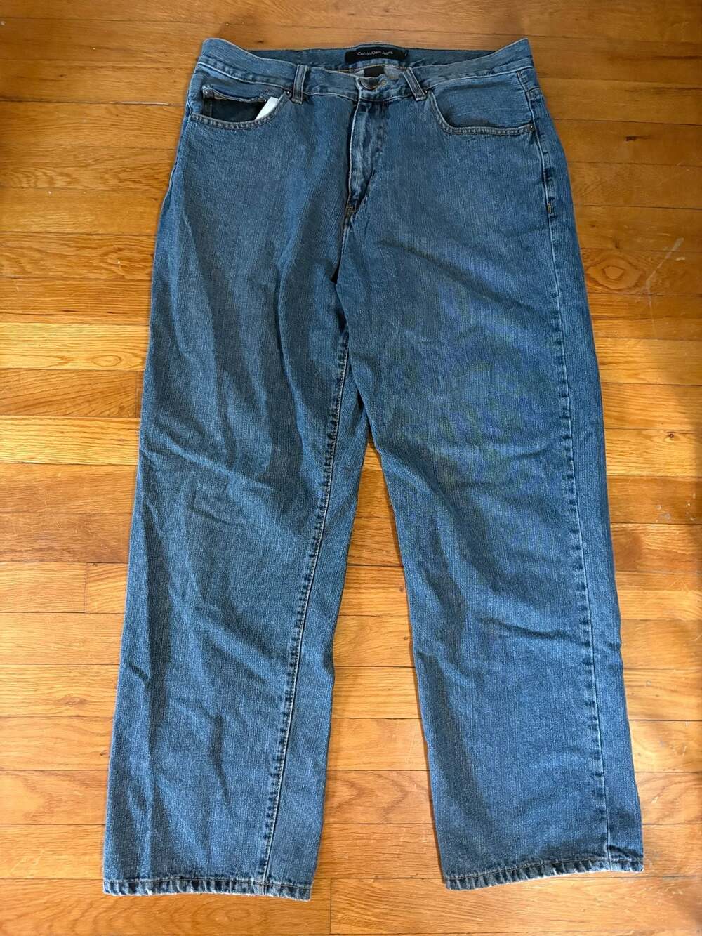 Vintage Calvin Klein Jeans Relaxed Fit Straight Leg Blue Denim Size 34